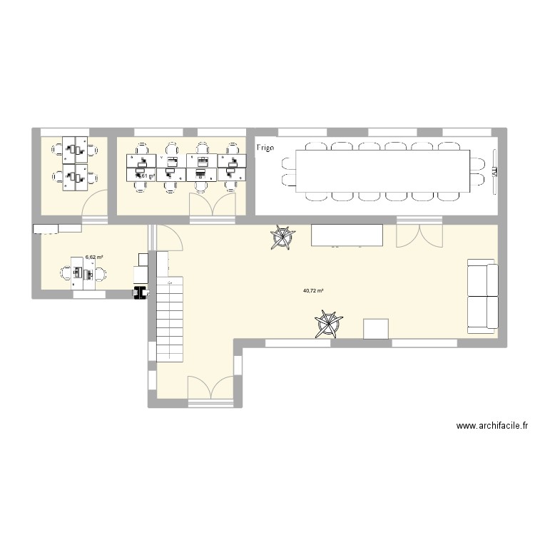Serena Droite bas. Plan de 3 pièces et 66 m2