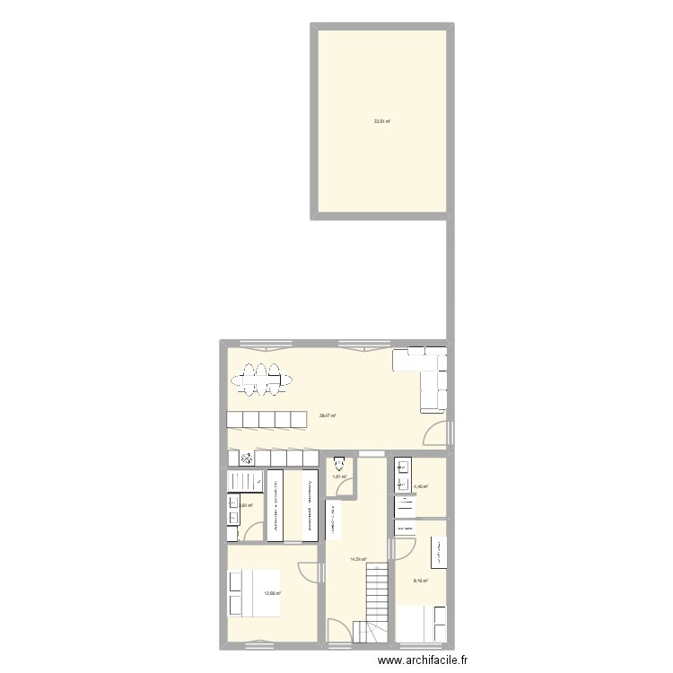 JEAN JAURES AGRANDISSEMENT 2. Plan de 8 pièces et 119 m2