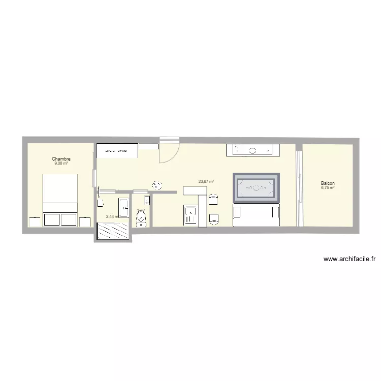 Cap d'agde Appartement nanard. Plan de 