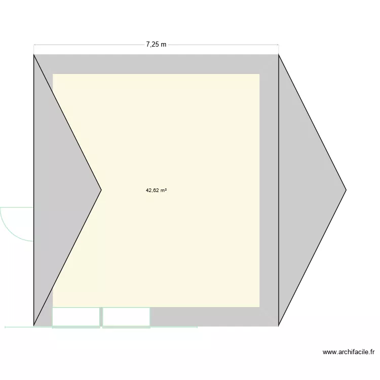 grange/atelier3. Plan de 1  et 43 m²