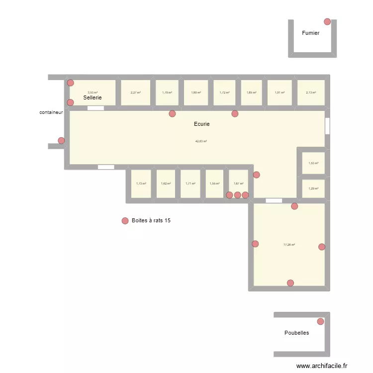 Ecuries des Grands Champs. Plan de 