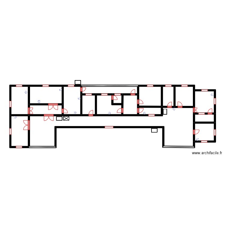 circuit des prises dispensaire AGBODJI . Plan de 17 pièces et 84 m2