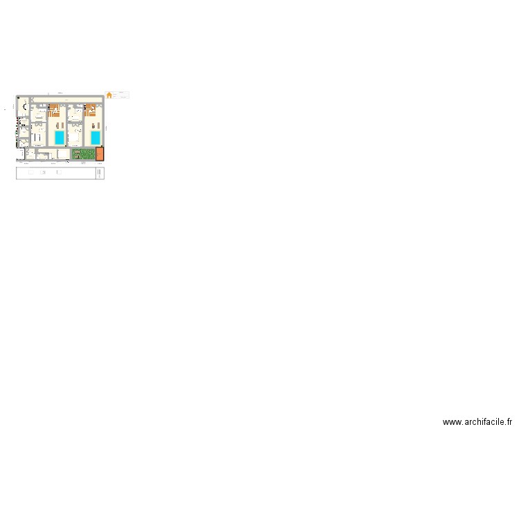 Villa Jeff. Plan de 13 pièces et 231 m2