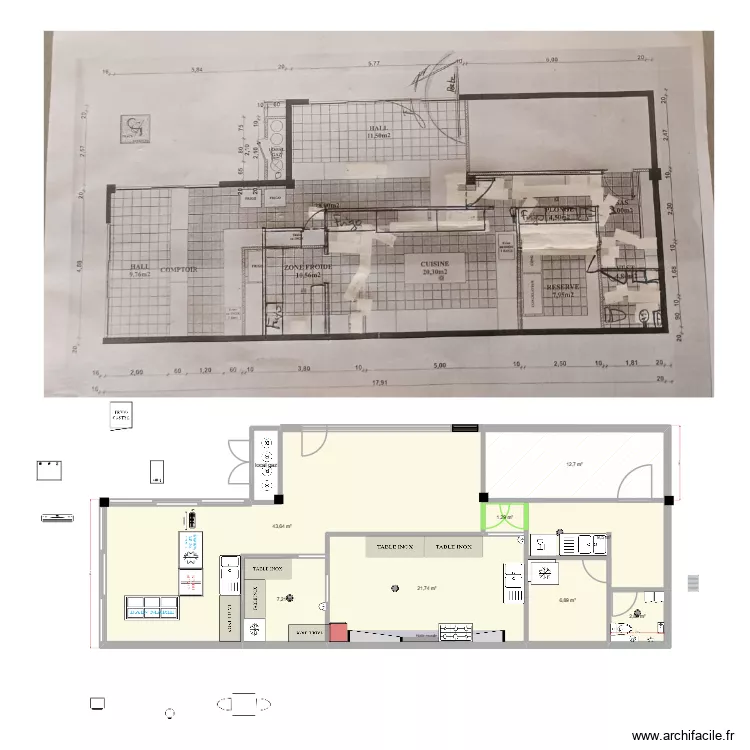 plan ASIEXPRESS H1H2. Plan de 9  et 108 m²