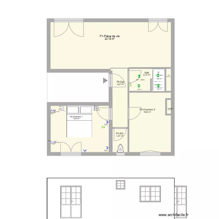 A-MAY_STNAZ. Plan de 8  et 52 m²