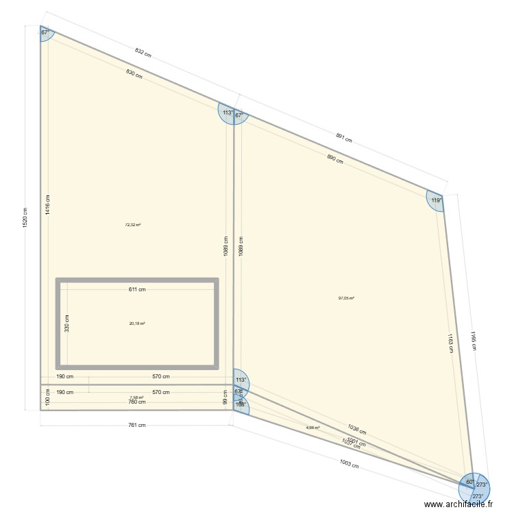 jardin noire terre 3. Plan de 5 pièces et 225 m2