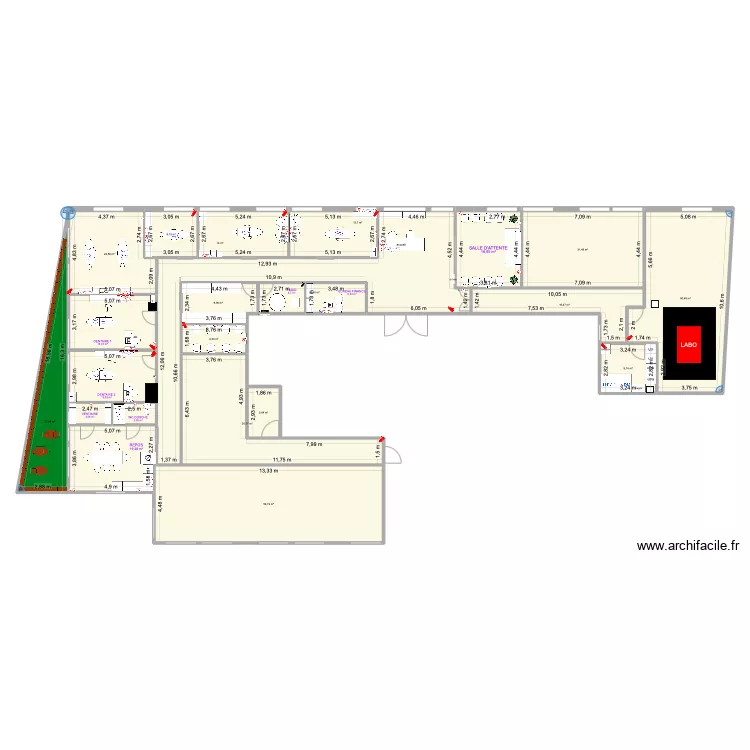Cabinet-V salle d'attente V2. Plan de 