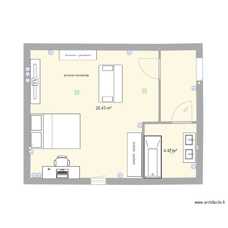 adrien. Plan de 2 pièces et 33 m2