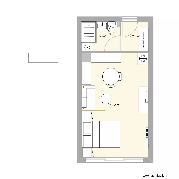 74742. Plan de 3  et 25 m²