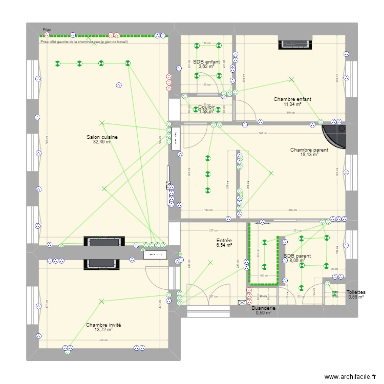 Crottouilles - Electricité. Plan de 0 pièce et 0 m2