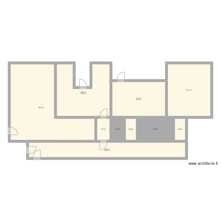 Hddn club. Plan de 10 pièces et 171 m2