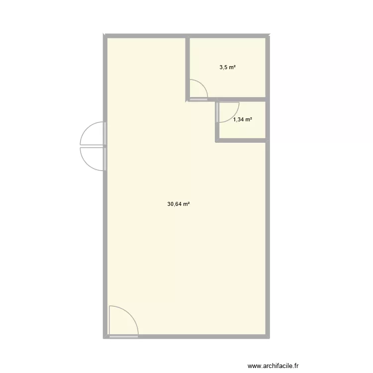POINTE A PITR. Plan de 3  et 35 m²