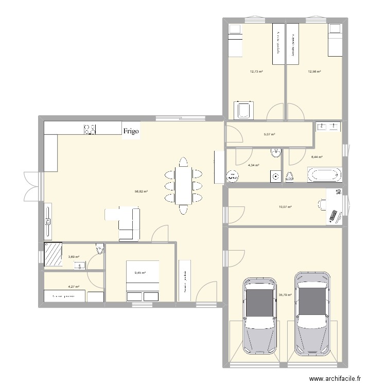 plan A. Plan de 11 pièces et 161 m2