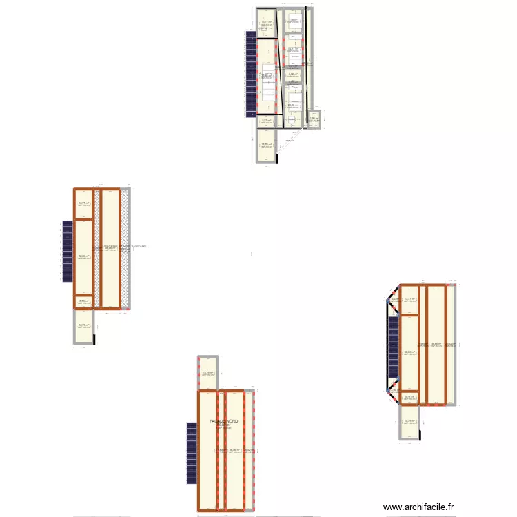 Fa&ccedil;ade sud. Plan de 