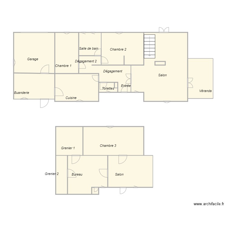 Croquis LAPEYRE. Plan de 18 pièces et 94 m2