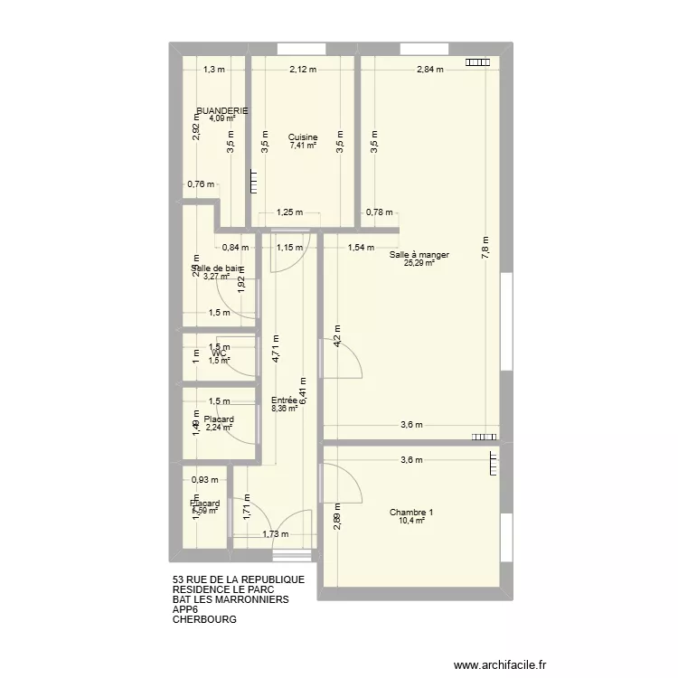 BAT LES MARRONNIERS. Plan de BAT LES MARRONNIERS. Plan de