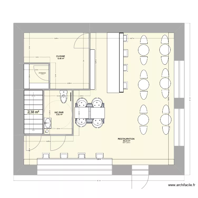 PLAN GARE. Plan de 5 pièces et 55 m² PLAN GARE. Plan de 5 pièces et 55 m²