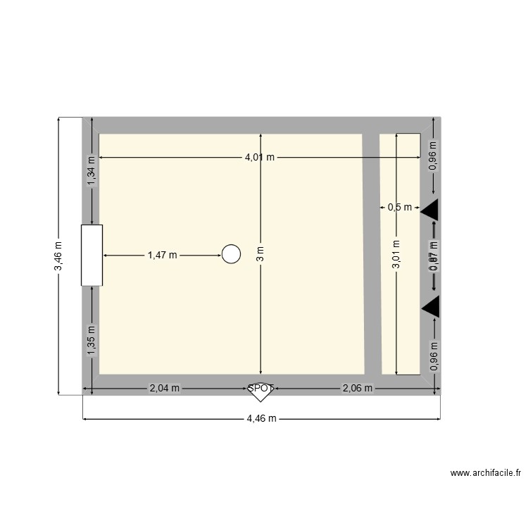 AZER. Plan de 1 pièce et 12 m2