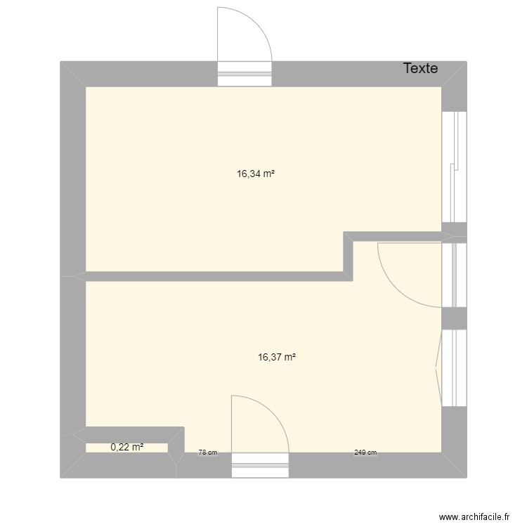 Bureau Laurence/Karima cloison phonique. Plan de 3 pièces et 33 m2