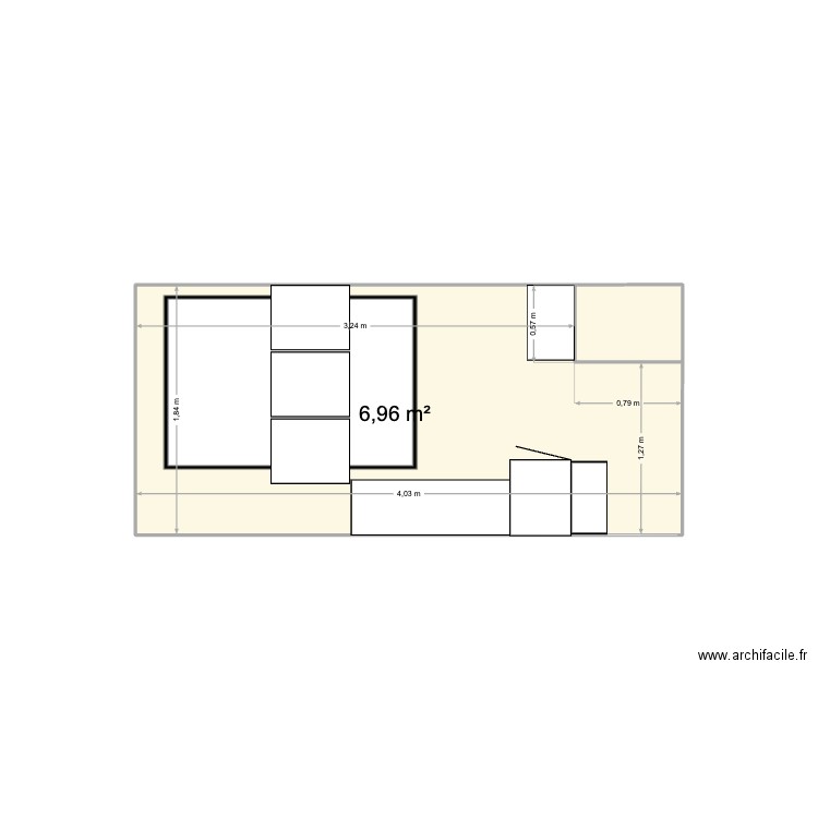 vario 2. Plan de 2 pièces et 7 m2