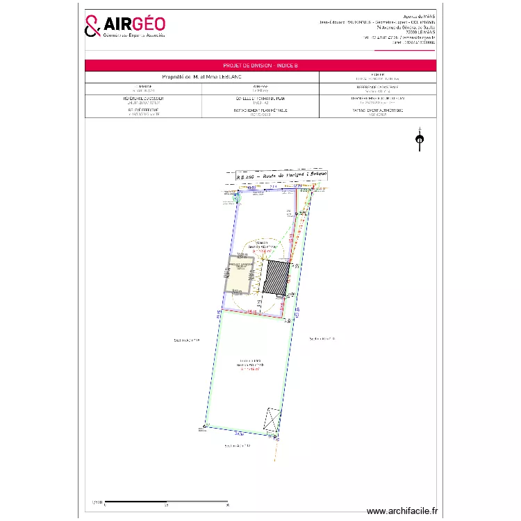 POSITION DU HANGAR. Plan de 