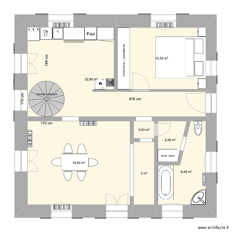 Bron 1er étage après travaux. Plan de 0 pièce et 0 m2