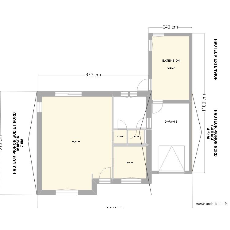 MAISON  EXTENSION GARAGE-1. Plan de 0 pièce et 0 m2