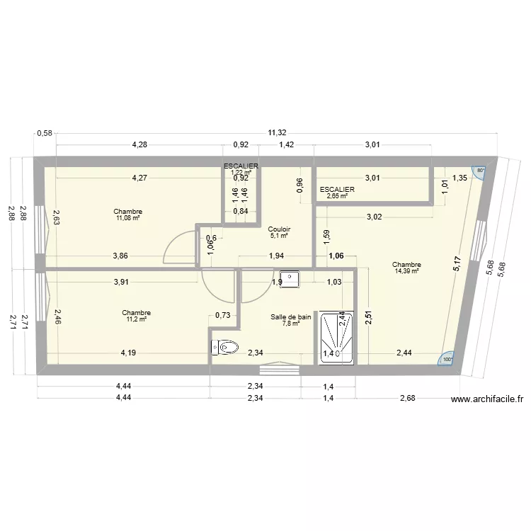 ANTOINEE. Plan de 7 et 53 m² ANTOINEE. Plan de 7 et 53 m²