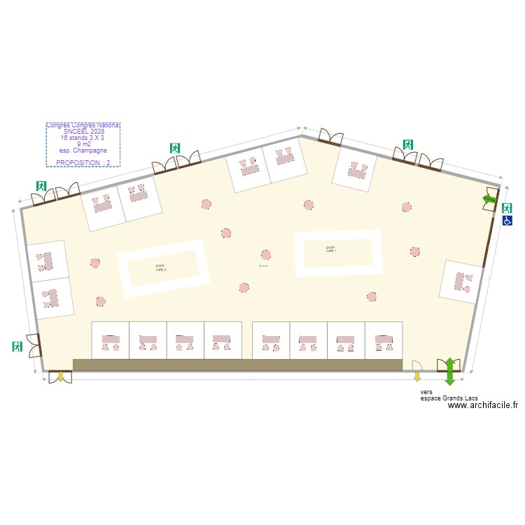 Congrès National SNCEEL 2028   espace champagne prop 2. Plan de 1 pièce et 584 m2
