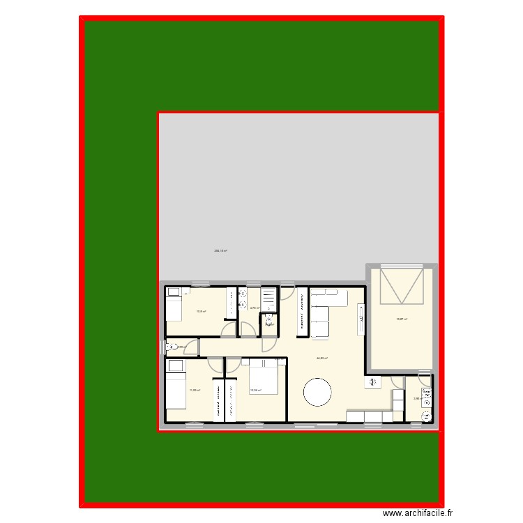 LOT 9 idée  91.2m2 + 19.87m2 garage. Plan de 12 pièces et 743 m2