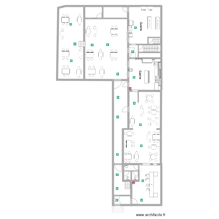 Restaurant Capucins Plan incendie V2. Plan de 6 pièces et 138 m2