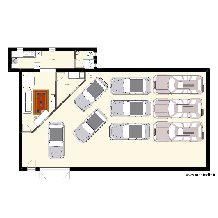 Local Diego. Plan de 4 pièces et 189 m2