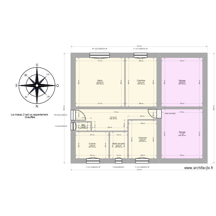 ML25004088  CHAUCHARD. Plan de 9 pièces et 99 m2