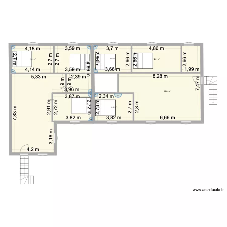 bernay 1er. Plan de 6  et 143 m²