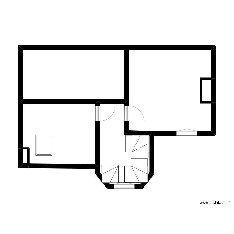 Impasse houyvet. Plan de 6 pièces et 45 m2