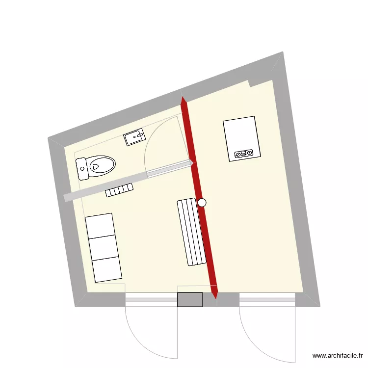 Am&eacute;nagement vestaire femmes (chaufferie ST) - Projet. Plan de 