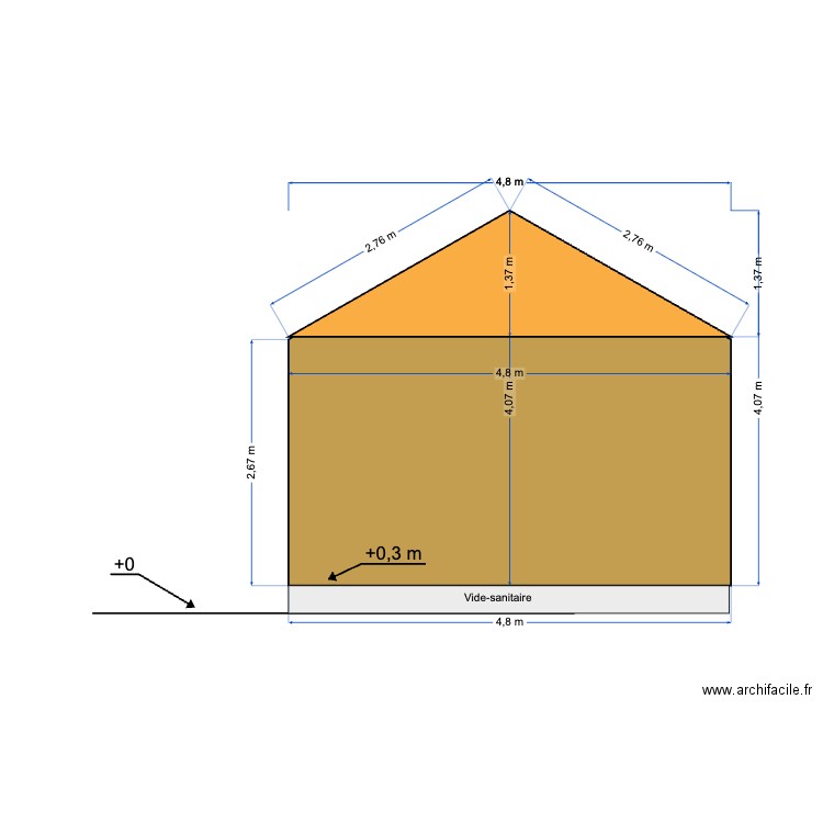 NOTRE MAISON : façade OUEST. Plan de 0 pièce et 0 m2