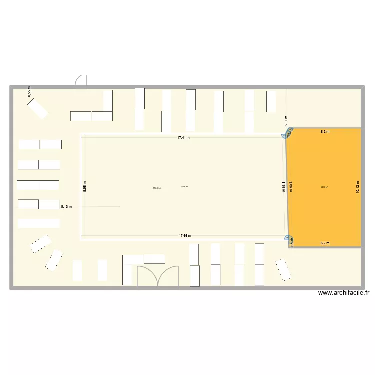Plan salle AOD. Plan de 3 et 496 m² Plan salle AOD. Plan de 3 et 496 m²
