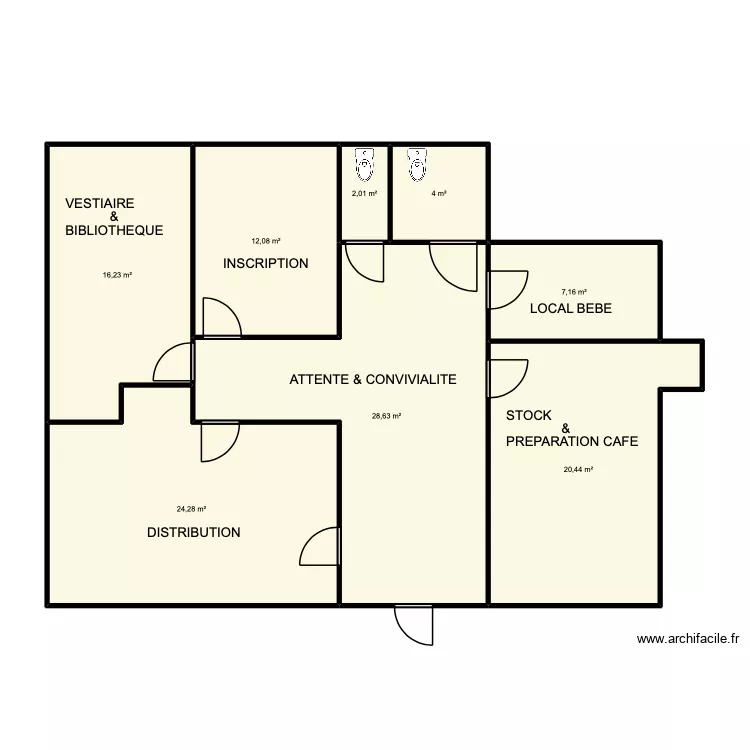 Beaufort en Vallee. Plan de 8  et 115 m²