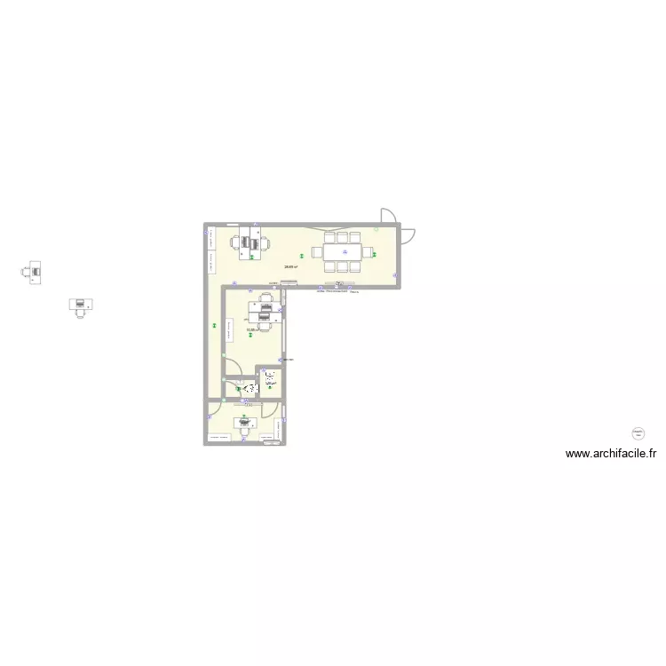 bureau etage final elec. Plan de 5 Pièces et 49 m²