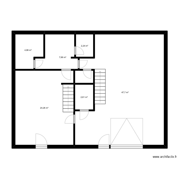 kerbaul. Plan de 6 pièces et 90 m2