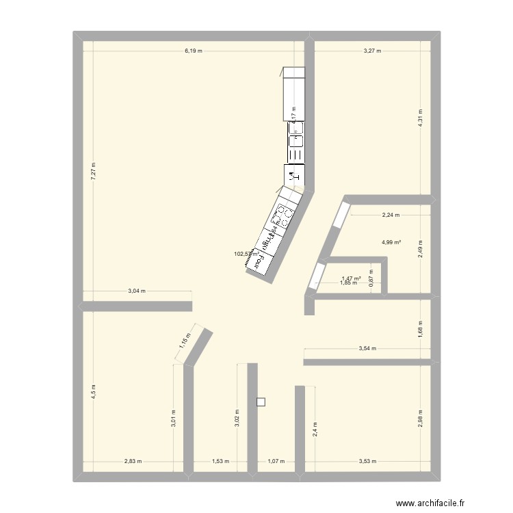 Appartement. Plan de 3 pièces et 109 m2