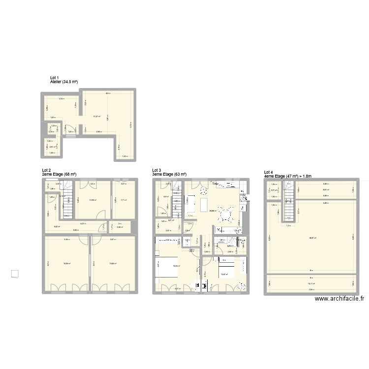 App de la gare 3eme wc intégré. Plan de 20 pièces et 262 m2