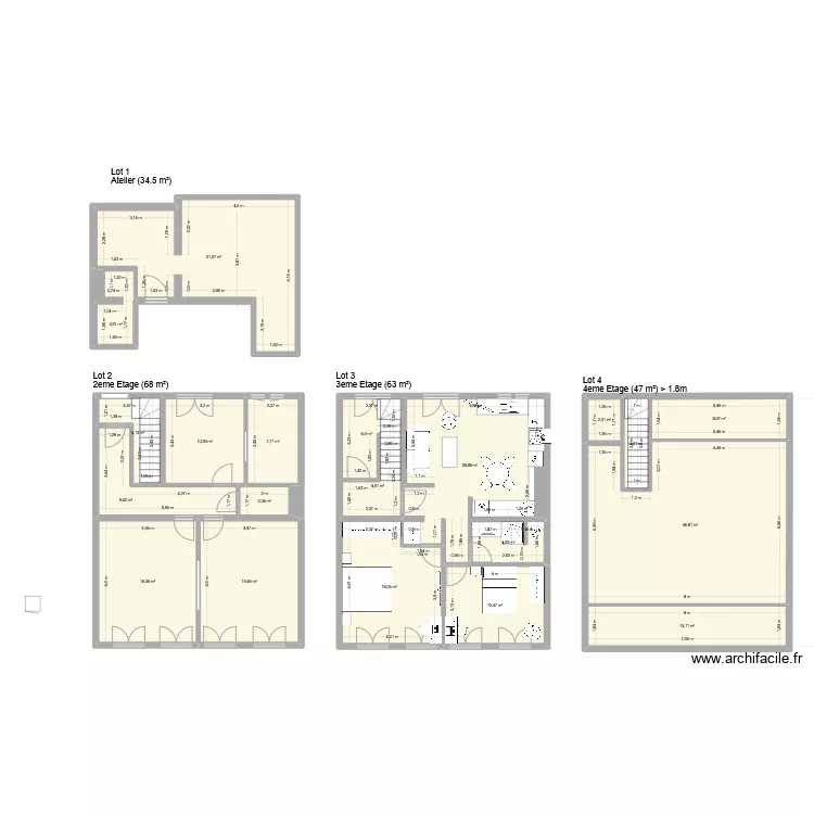 App de la gare 3eme wc int&eacute;gr&eacute;. Plan de 