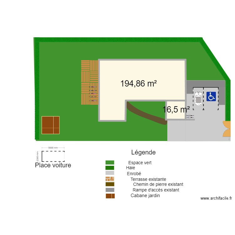 PLAN ACTUEL. Plan de 2 pièces et 211 m2