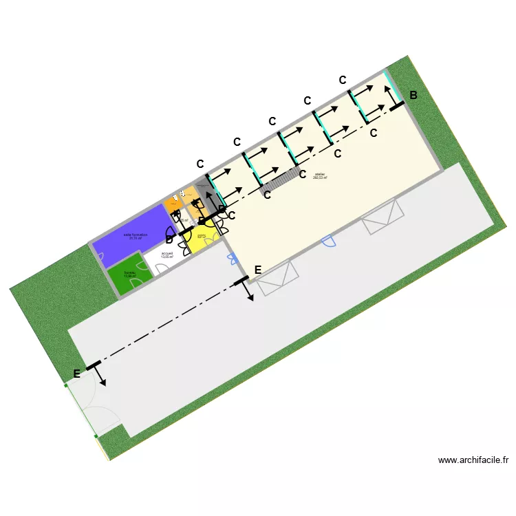 travaux v7 - avec d&eacute;placer porte vitr&eacute;e. Plan de 10  et 382 m²