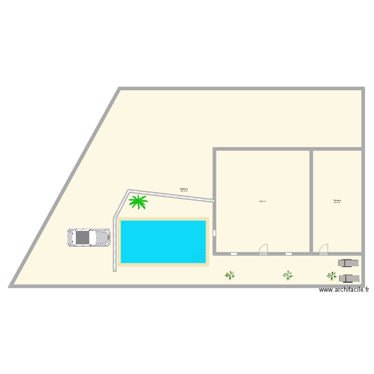 maison. Plan de 3 pièces et 496 m2