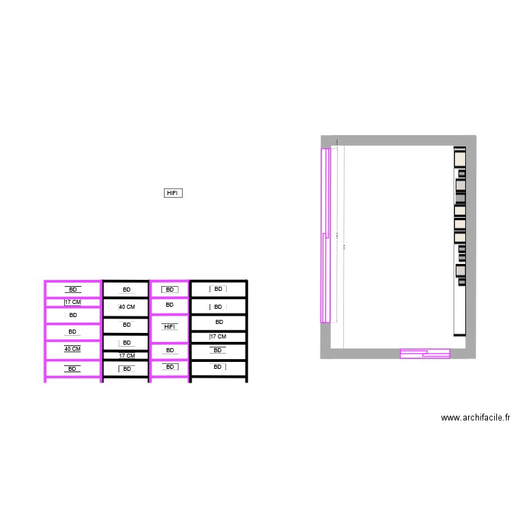 BAR et BIBLIOTHEQUE. Plan de 0 pièce et 0 m2
