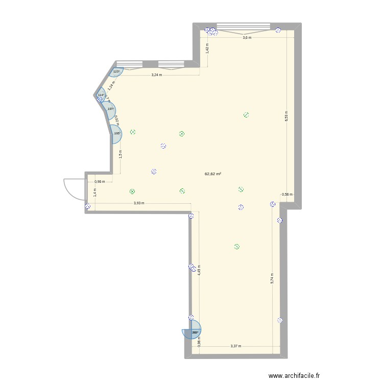 Alger 2. Plan de 1 pièce et 63 m2