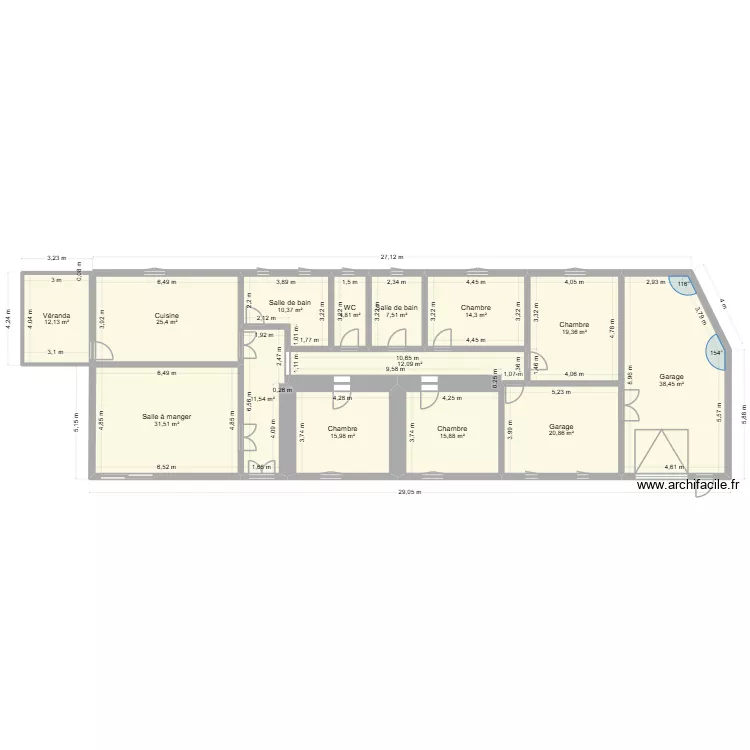 Plan CArrie. Plan de 14  et 240 m²
